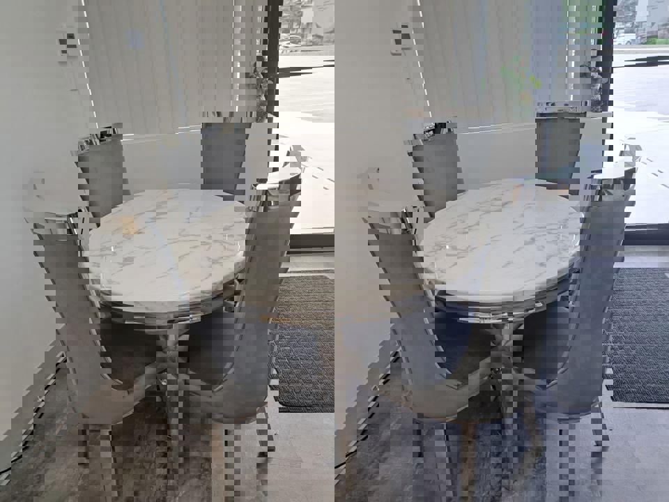 C902 Round Silver Dinning Table